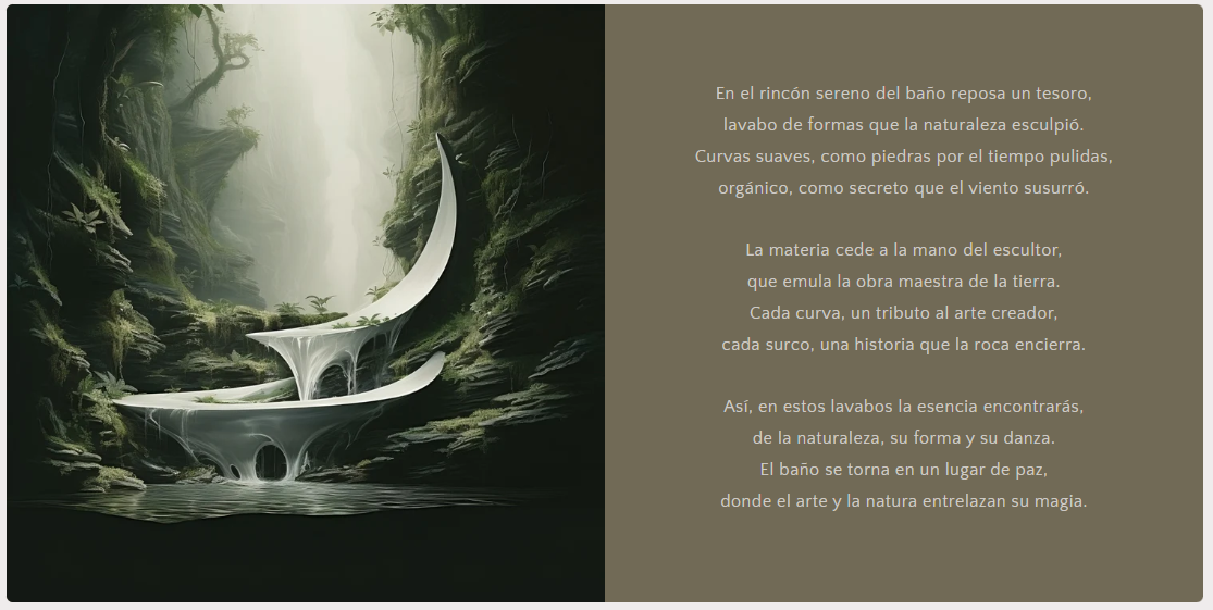 En el rincón sereno del baño reposa un tesoro, lavabo de formas que la naturaleza esculpió